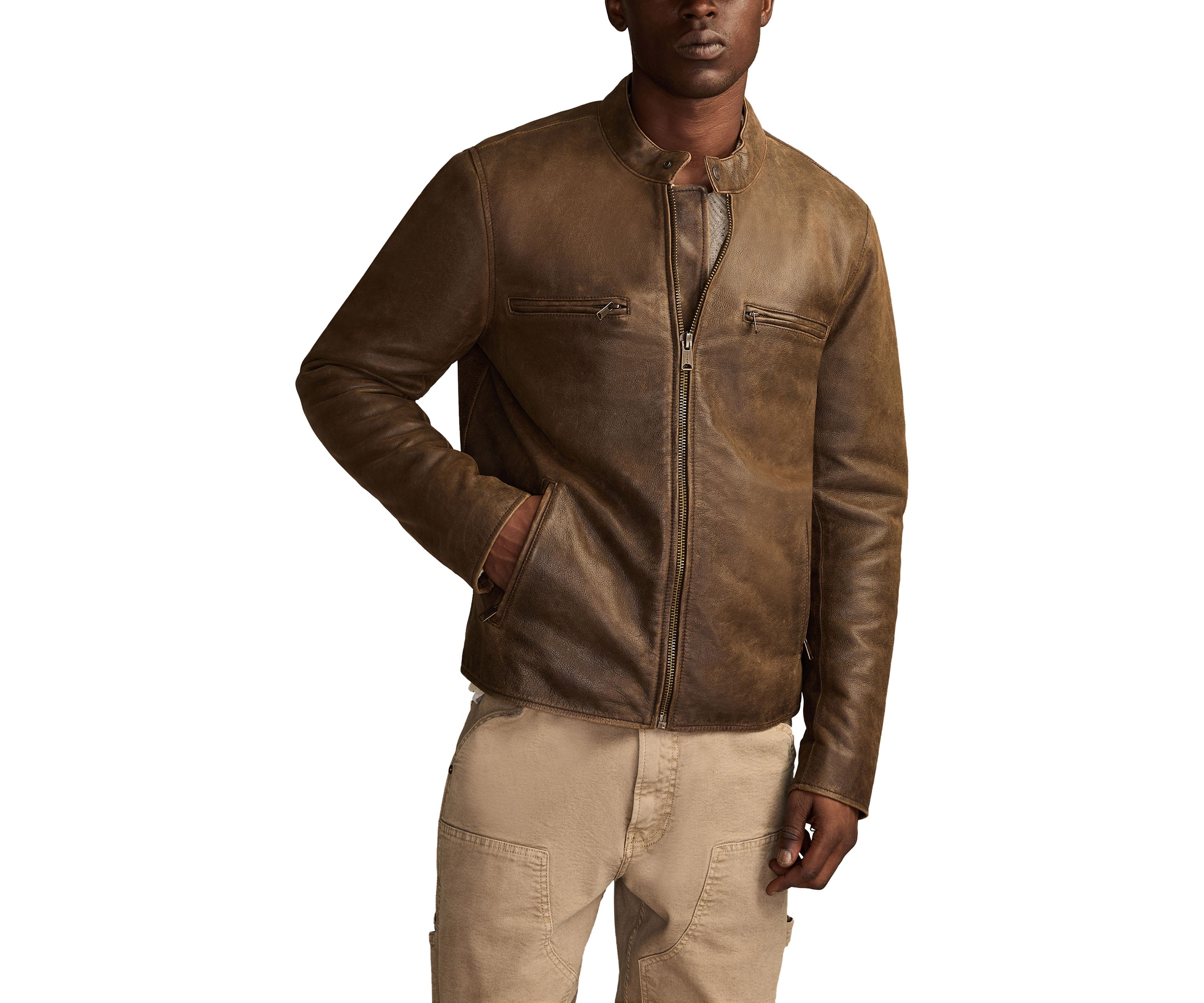 Washed Leather Bonneville Jacket