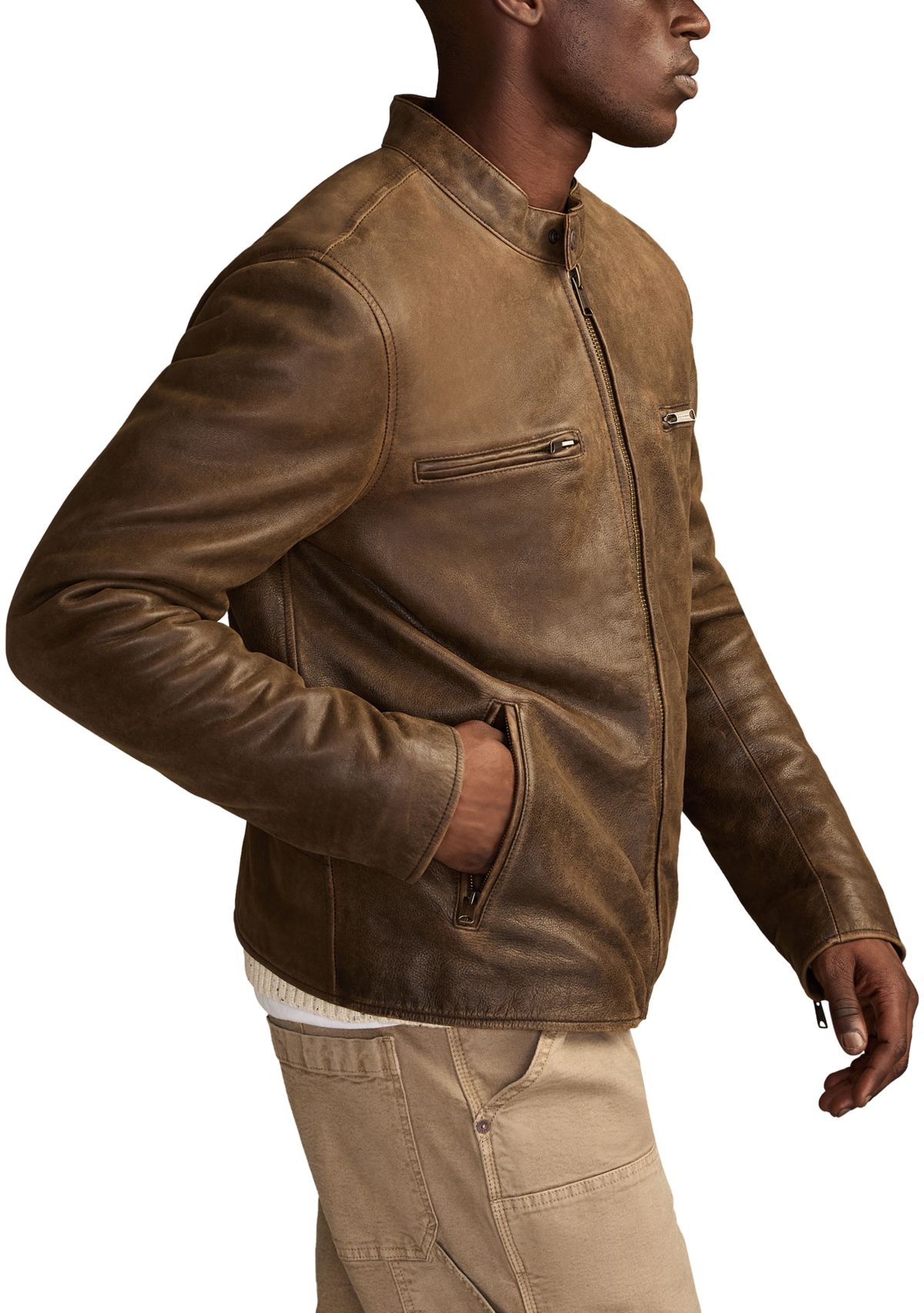 Washed Leather Bonneville Jacket