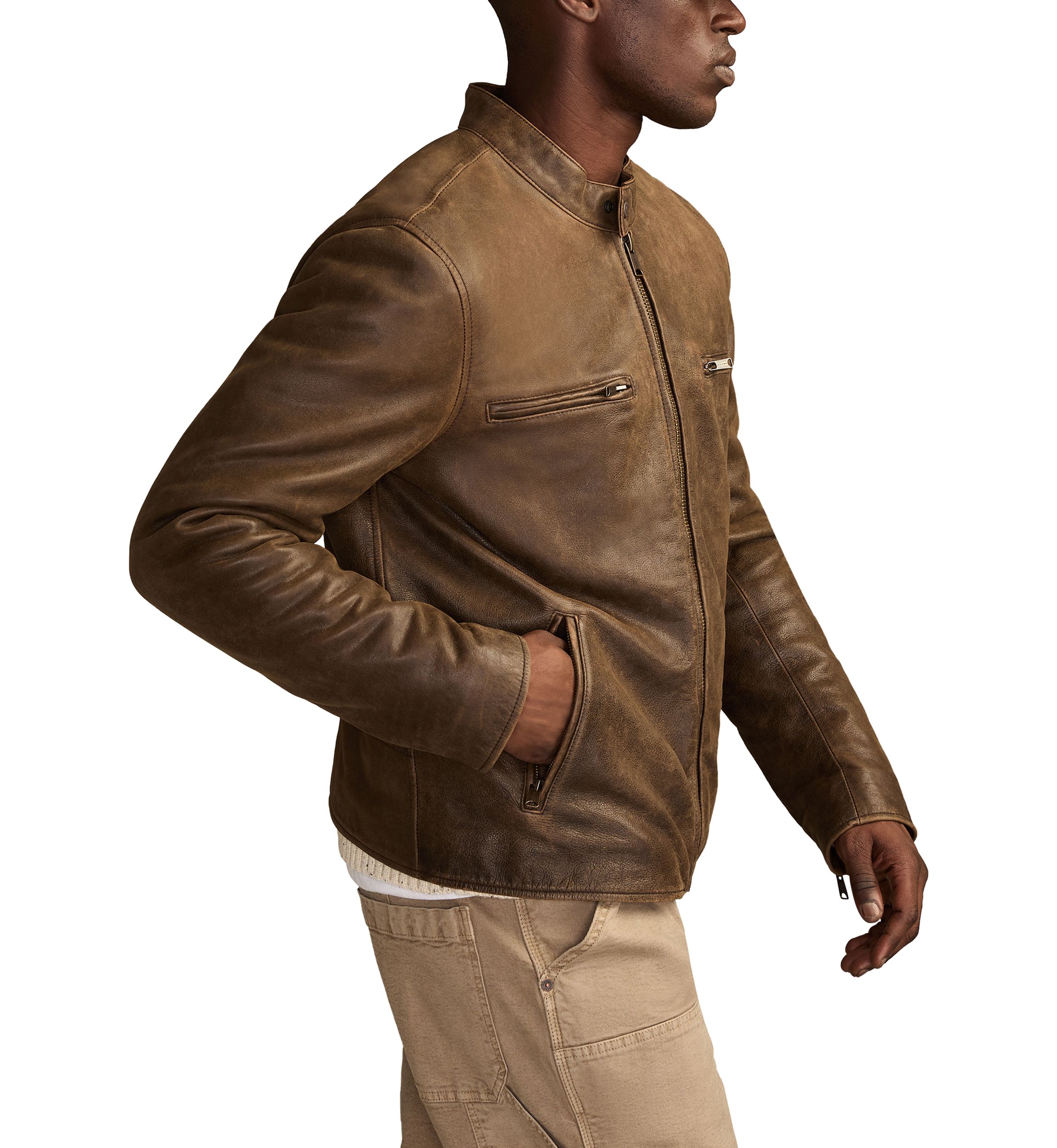 Washed Leather Bonneville Jacket