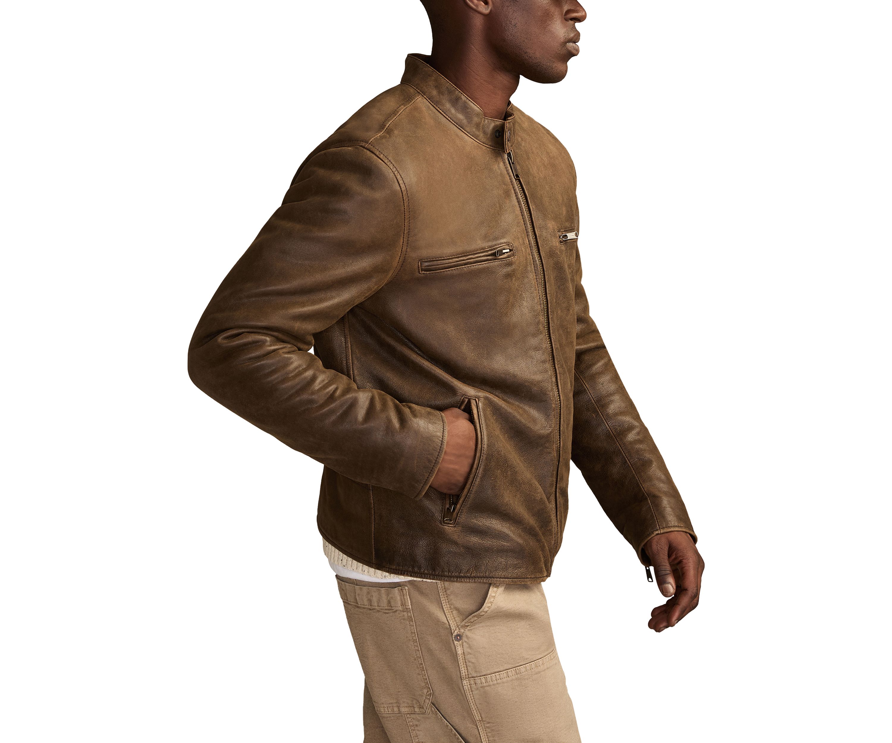 Washed Leather Bonneville Jacket