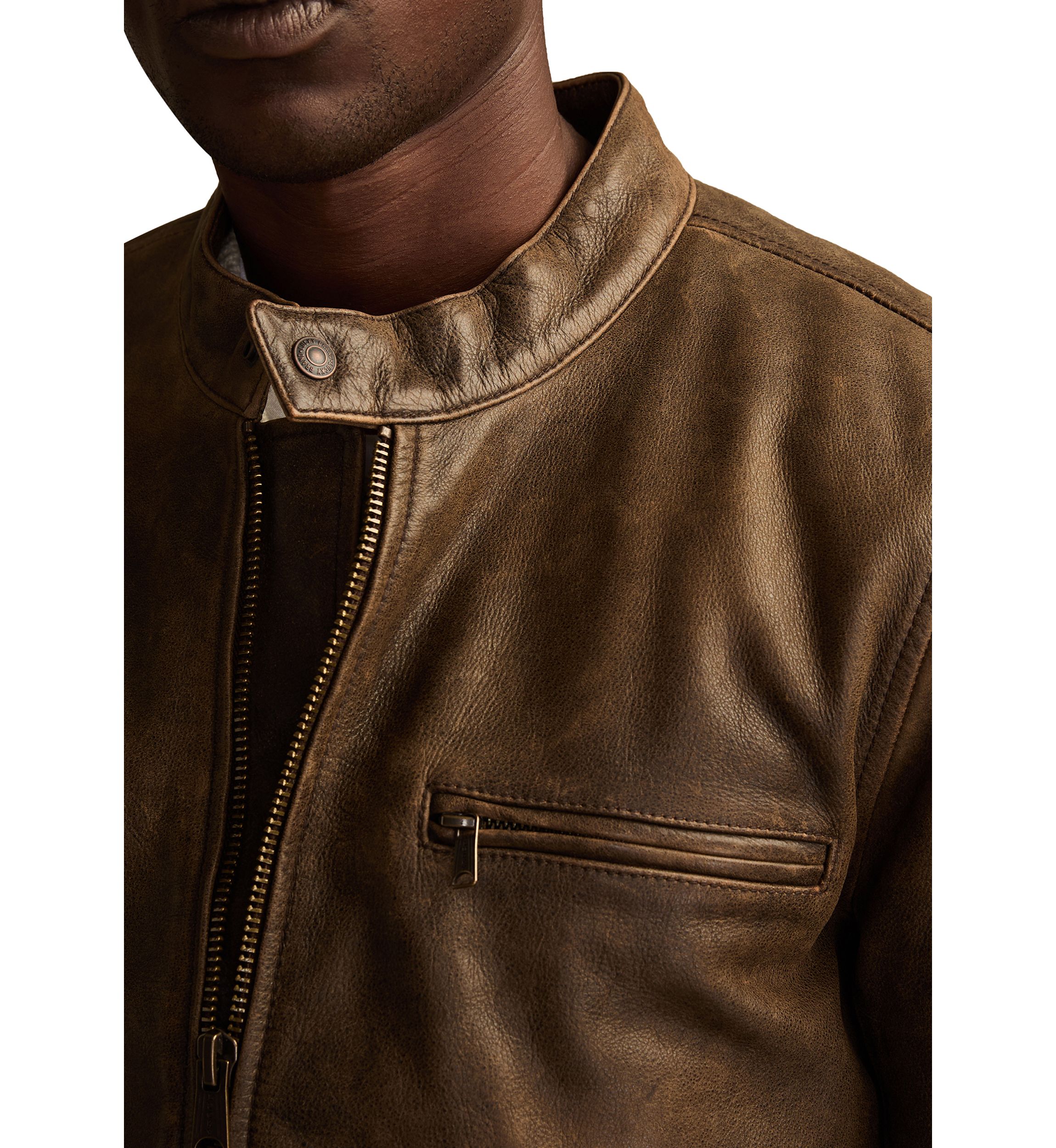 Washed Leather Bonneville Jacket