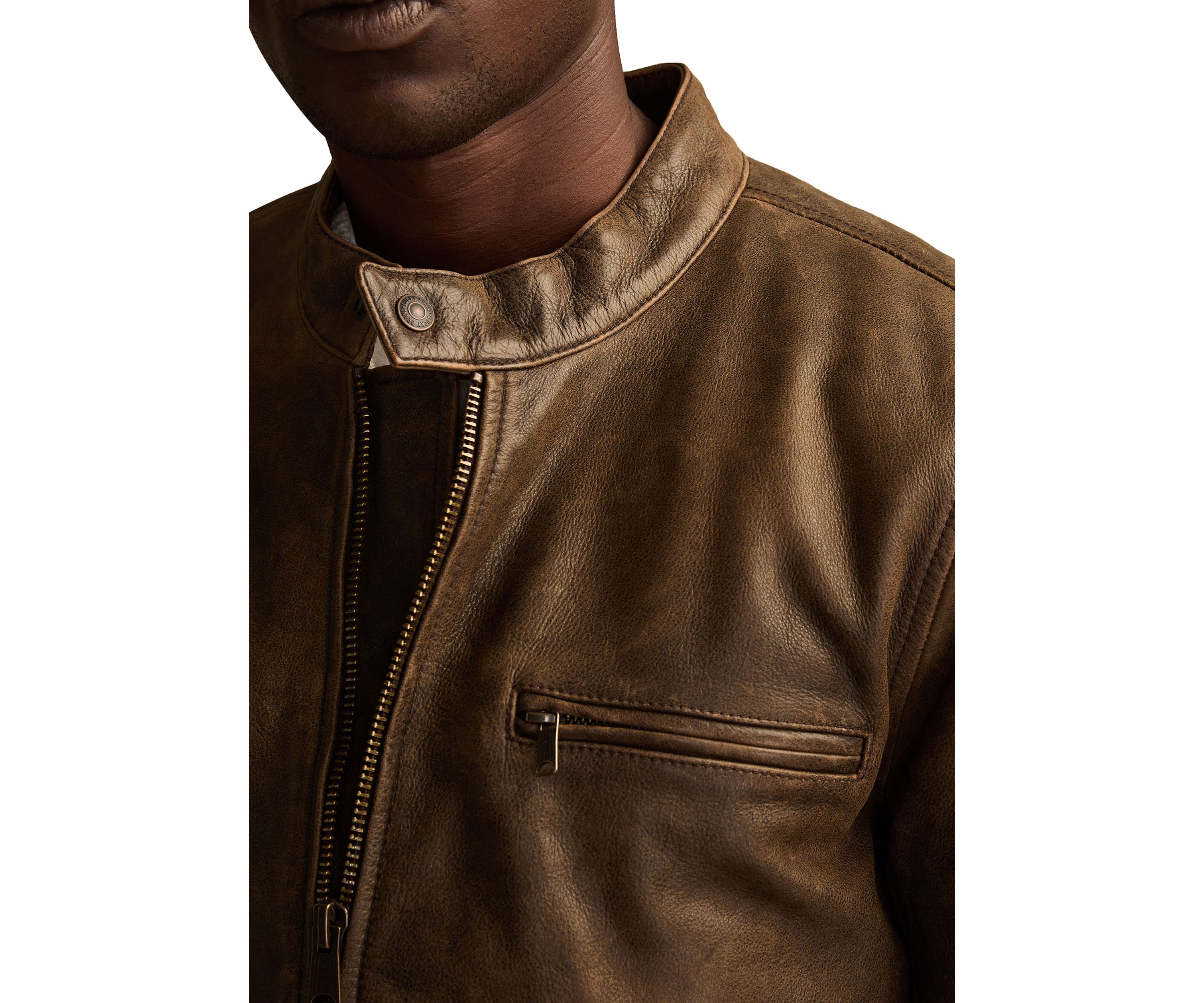 Washed Leather Bonneville Jacket