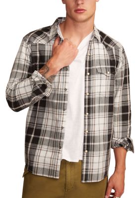 Lucky Brand Men's Long Sleeve Sulfur Black Masa Western Shirt