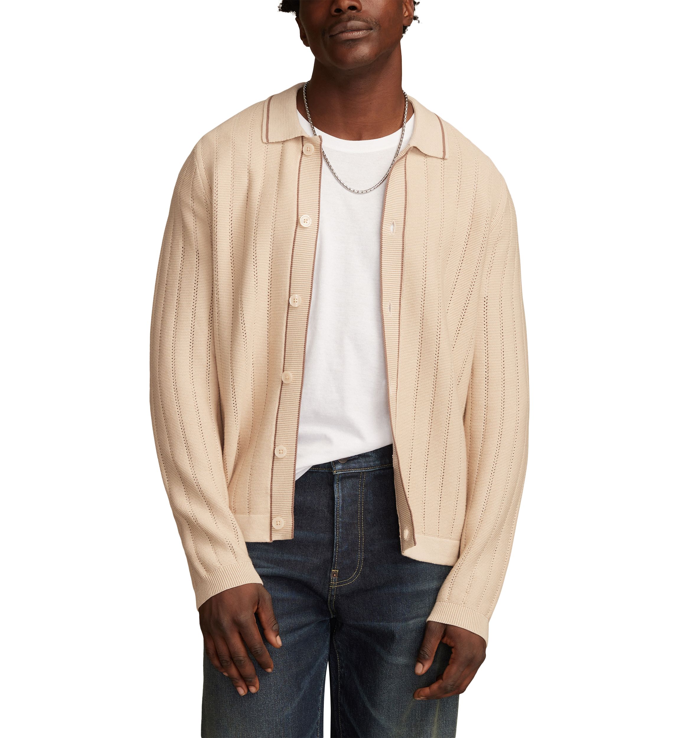 Womens Long Sleeve Button Down Sweater 