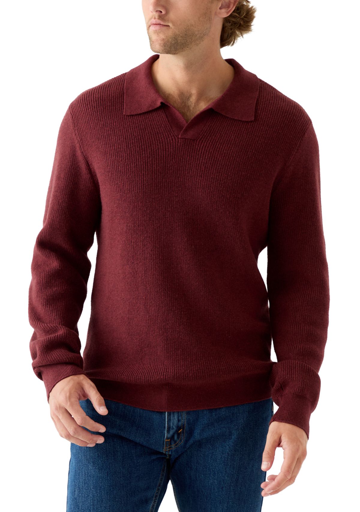 Mens Johnny Collar Polo Sweater