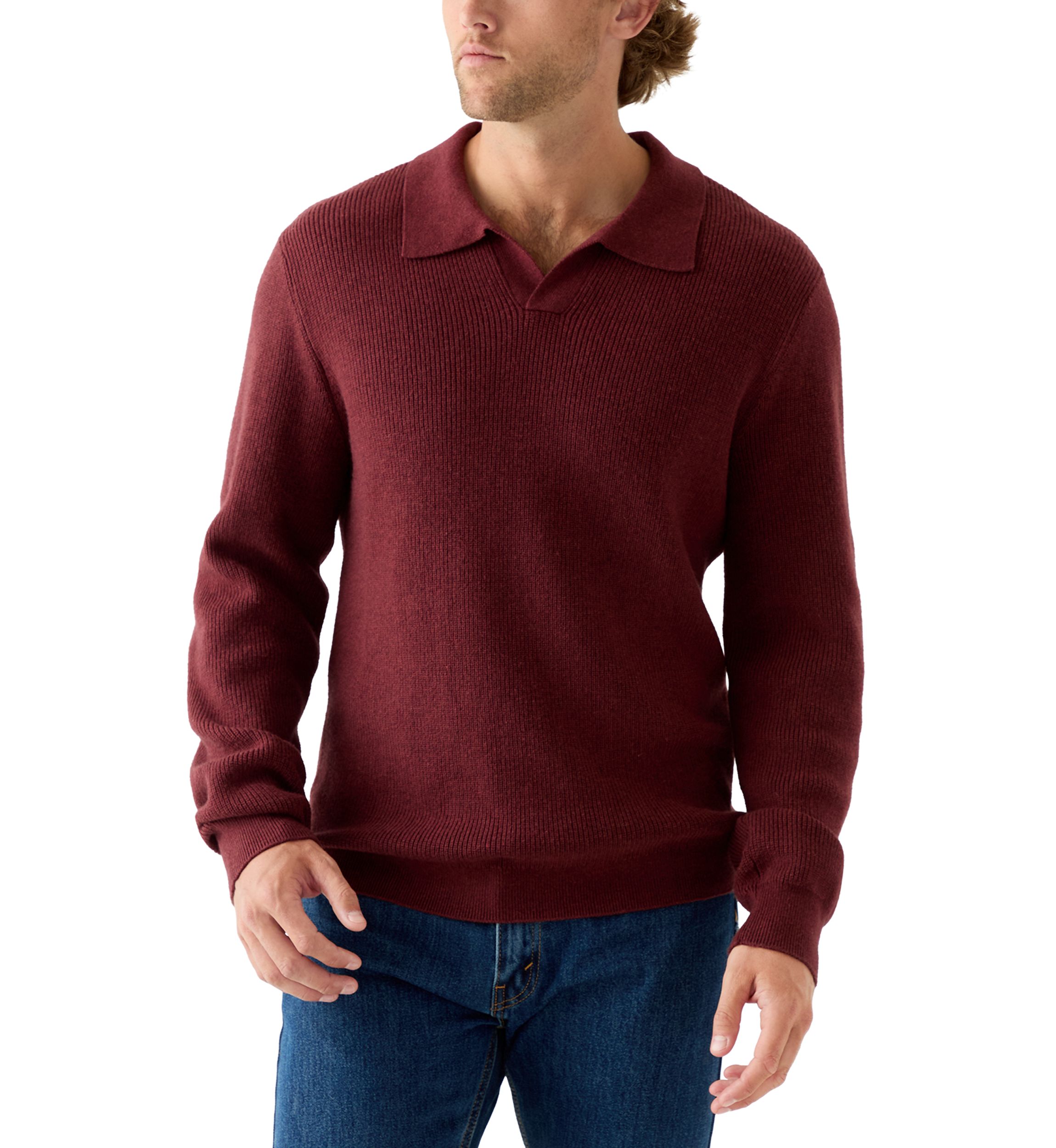 Mens Johnny Collar Polo Sweater