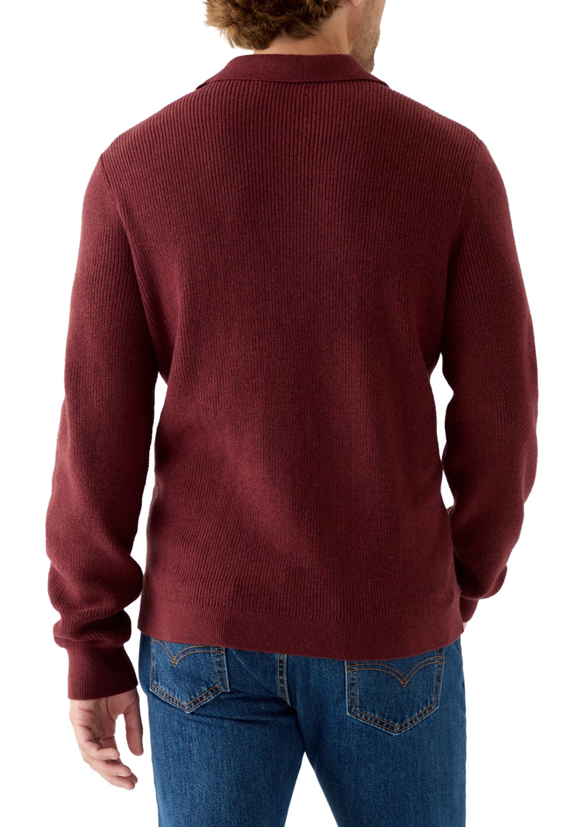 Mens Johnny Collar Polo Sweater