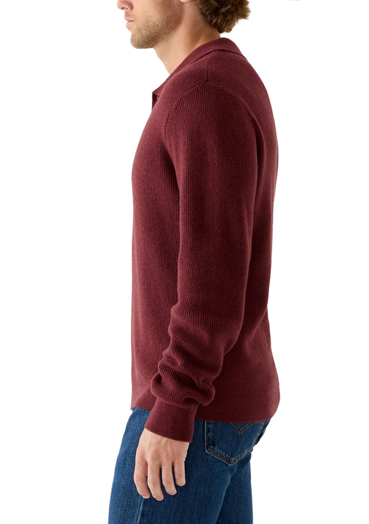Mens Johnny Collar Polo Sweater