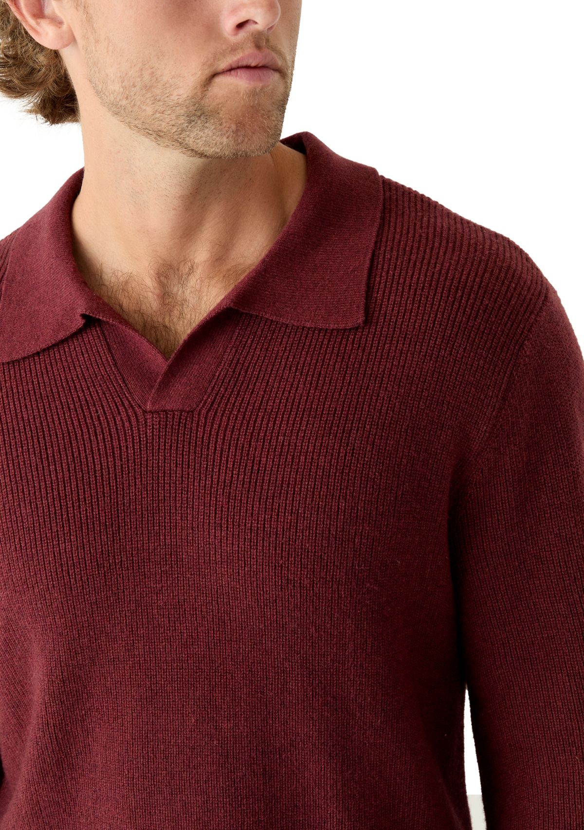 Mens Johnny Collar Polo Sweater