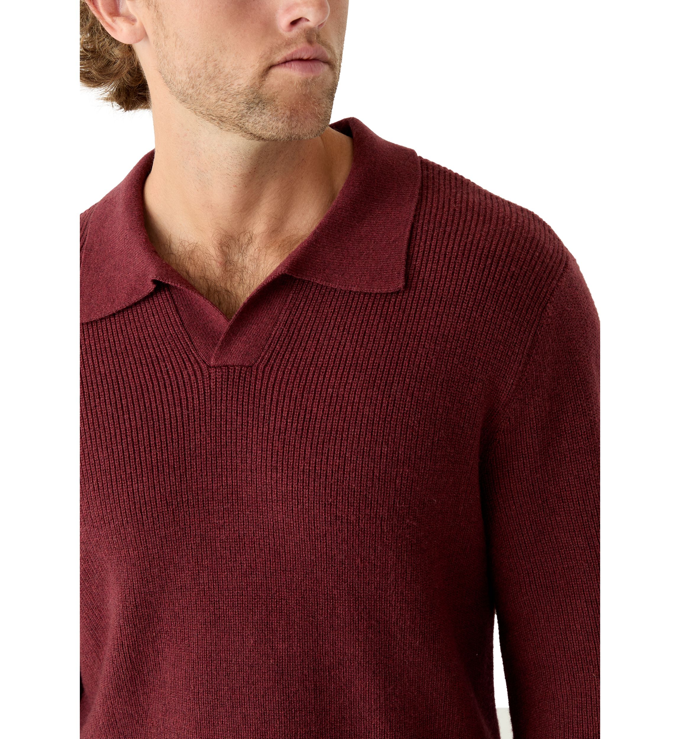 Mens Johnny Collar Polo Sweater