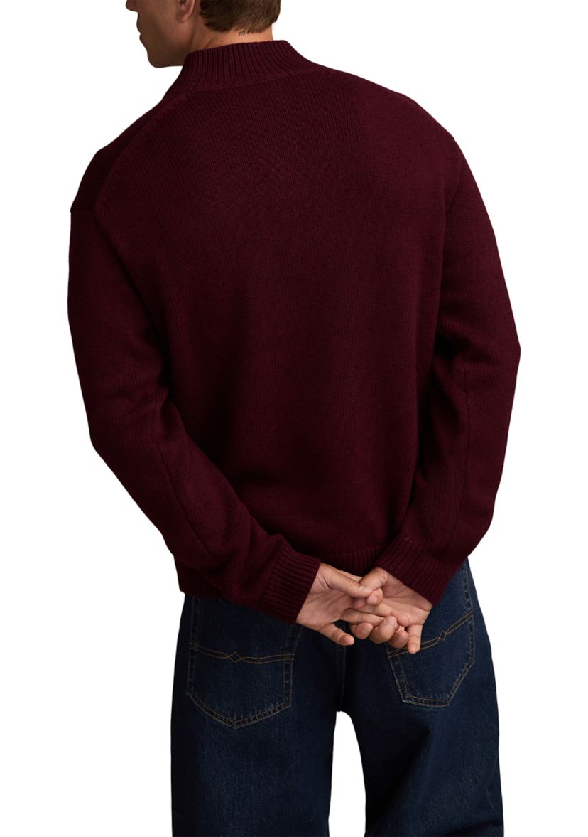 Mens Nep Button 1/4 Mock Neck Sweater