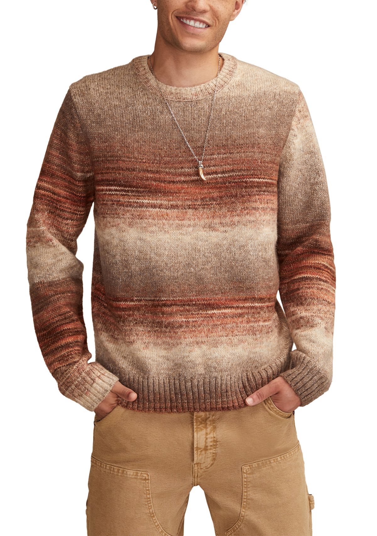 Mens Space Dye Crew Neck Sweater