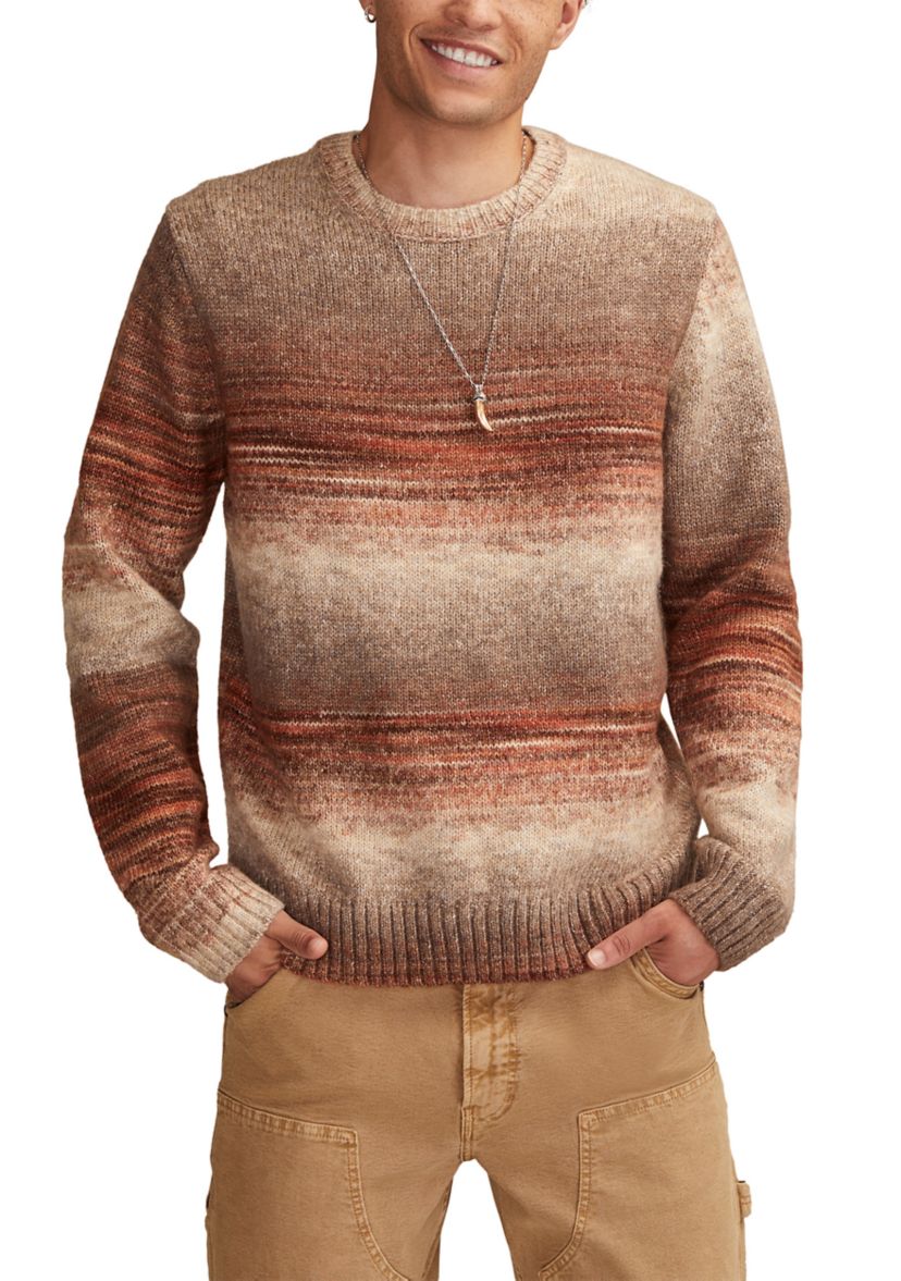 Mens Space Dye Crew Neck Sweater