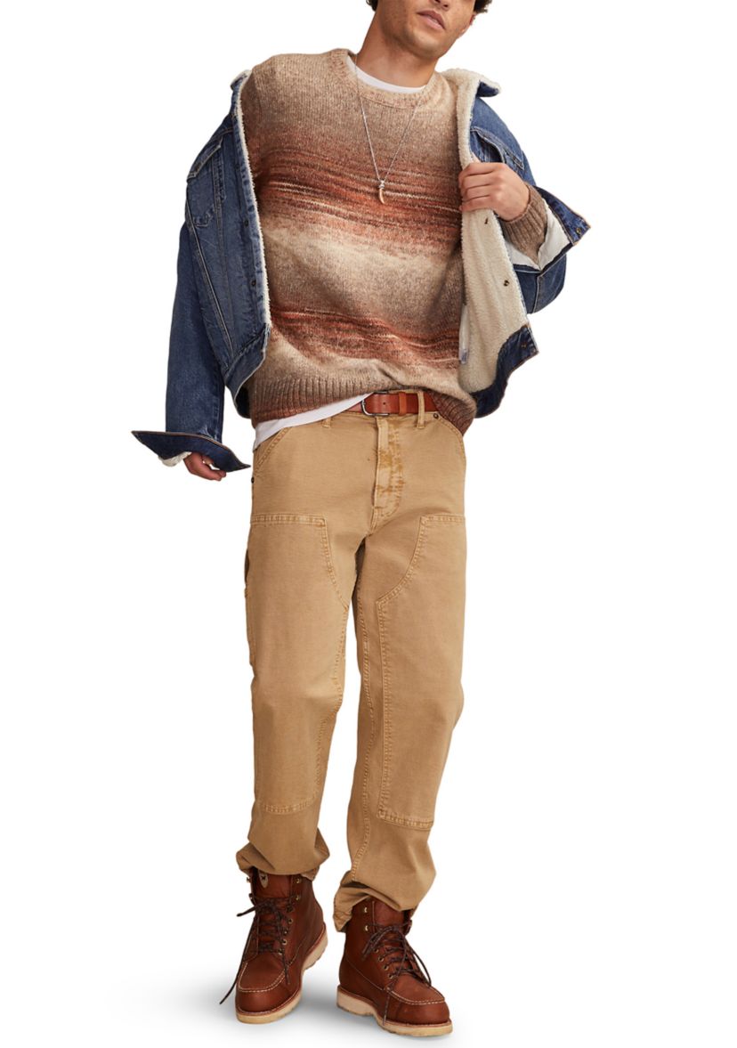 Mens Space Dye Crew Neck Sweater