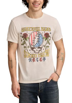 Lucky Brand Men's Big & Tall Grateful Dead America Graphic T-Shirt, White, 3XL