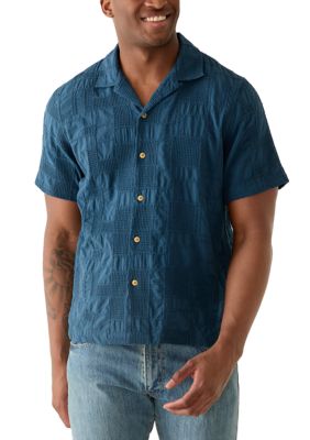 Lucky Brand Men's Short Sleeve Novelty Camp Collar Shirt