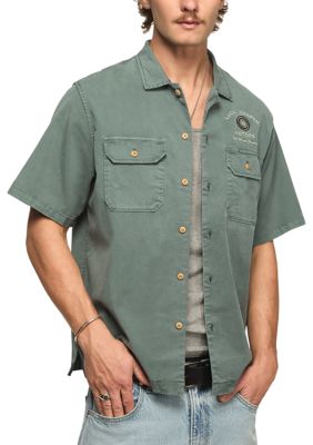 Lucky Brand Men's Panther Moto Embroidered Graphic Shirt