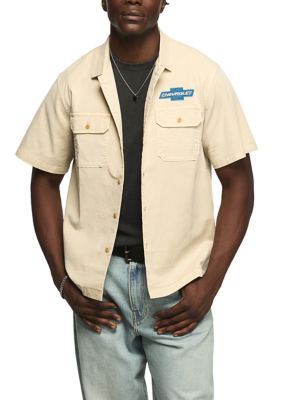 Lucky Brand Men's Chevy Garage Embroidered Graphic Shirt