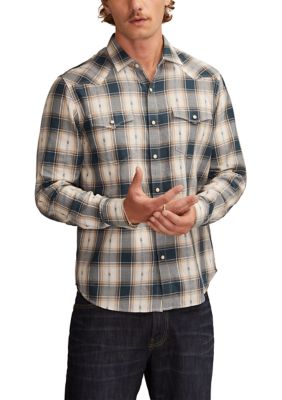 Lucky Brand Men's Big & Tall Long Sleeve Dobby Western Shirt