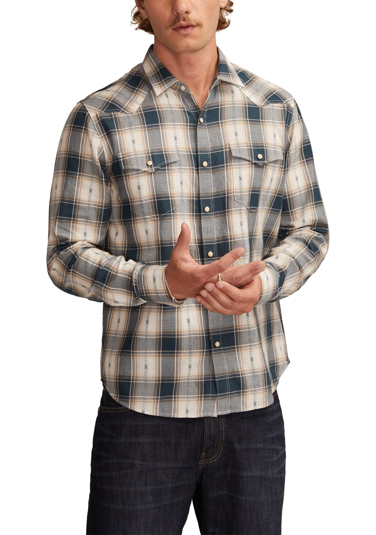 Big & Tall Long Sleeve Dobby Western Shirt
