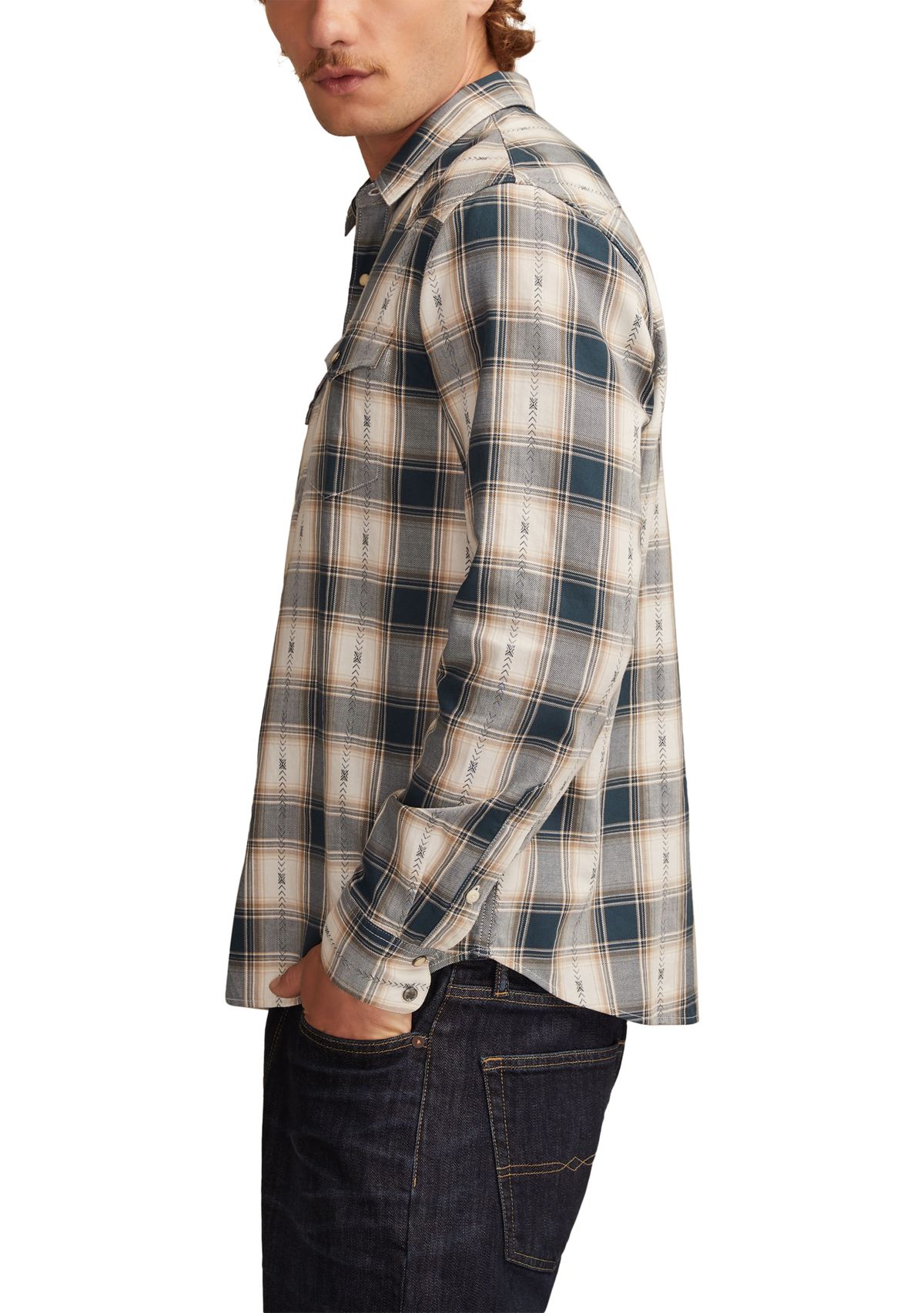 Big & Tall Long Sleeve Dobby Western Shirt