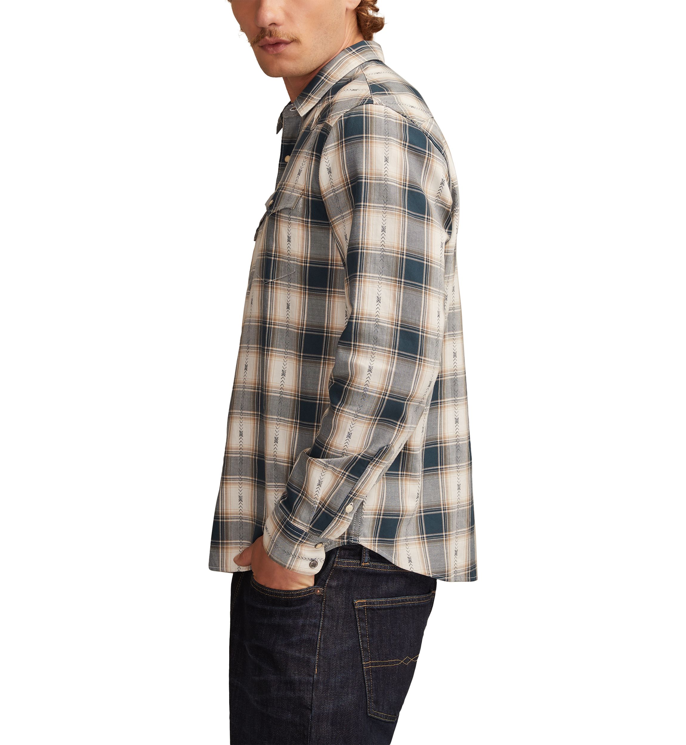 Big & Tall Long Sleeve Dobby Western Shirt