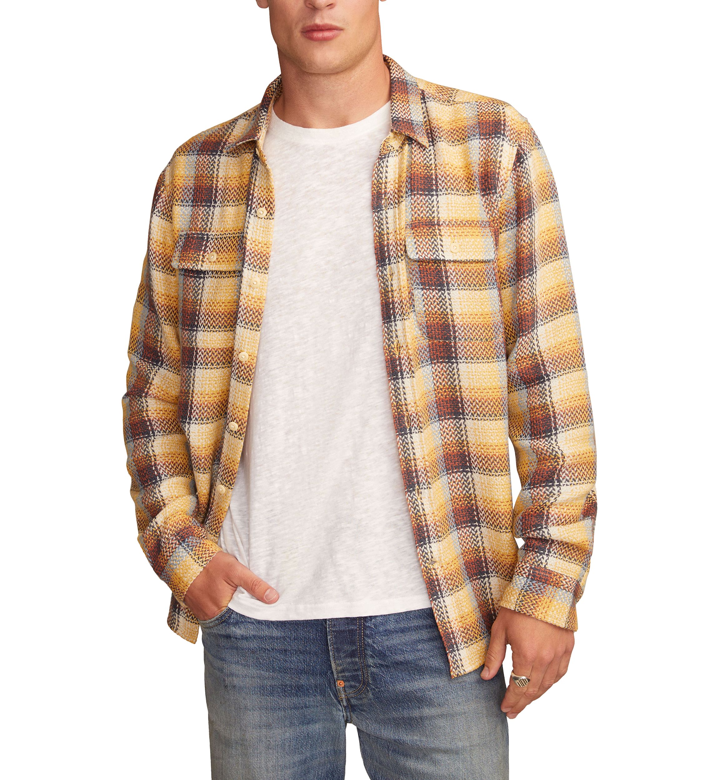 Big & Tall Long Sleeve Herringbone Flannel 
