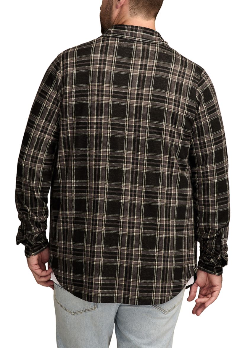 Big & Tall Brushed Long Sleeve Knit Shirting