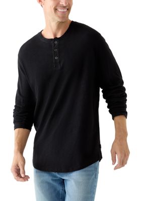 Lucky Brand Men's Weekend Slub Jersey Long Sleeve Henley Shirt