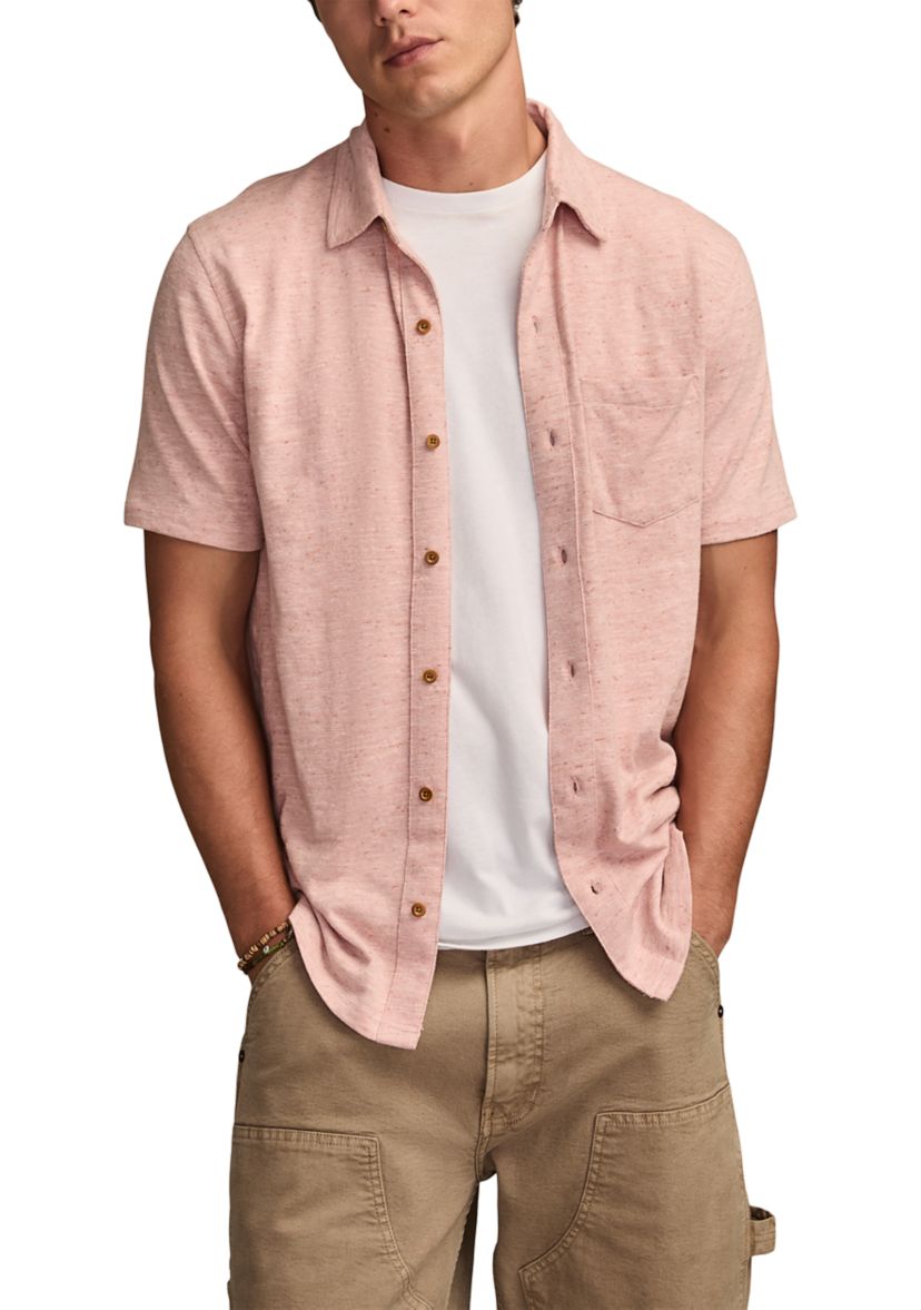 lucky brand dress shirts Men's Stretch Slim Fit Shirt - S 32/33 3% Spandex Design Lucky Brand Men's Short Sleeve
