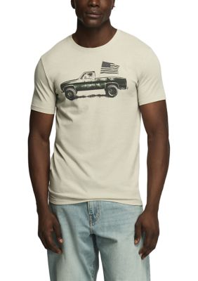 Lucky Brand Men's Flag Truck T-Shirt