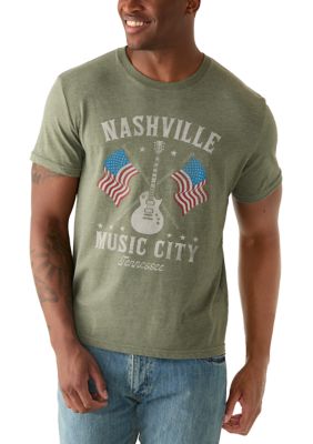 Lucky Brand Men's Short Sleeve Nashville Guitars Graphic Shirt, 2XL