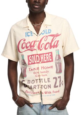 Lucky Brand Men's Short Sleeve Coca Cola Printed Shirt