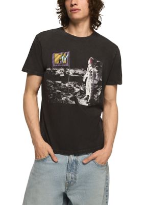 Lucky Brand Men's MTV Moon Man Graphic Shirt