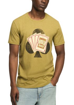 Lucky Brand Men's Ace of Clubs Beer Shirt