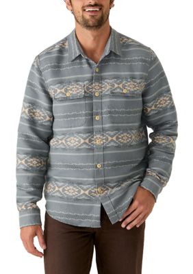 Lucky Brand Men's Long Sleeve Jacquard Humboldt Utility Shirt