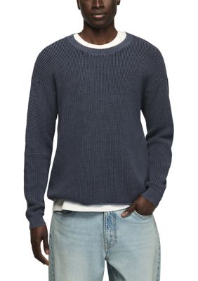Lucky Brand Men's Washed Textured Crew Neck Sweater, 2XL