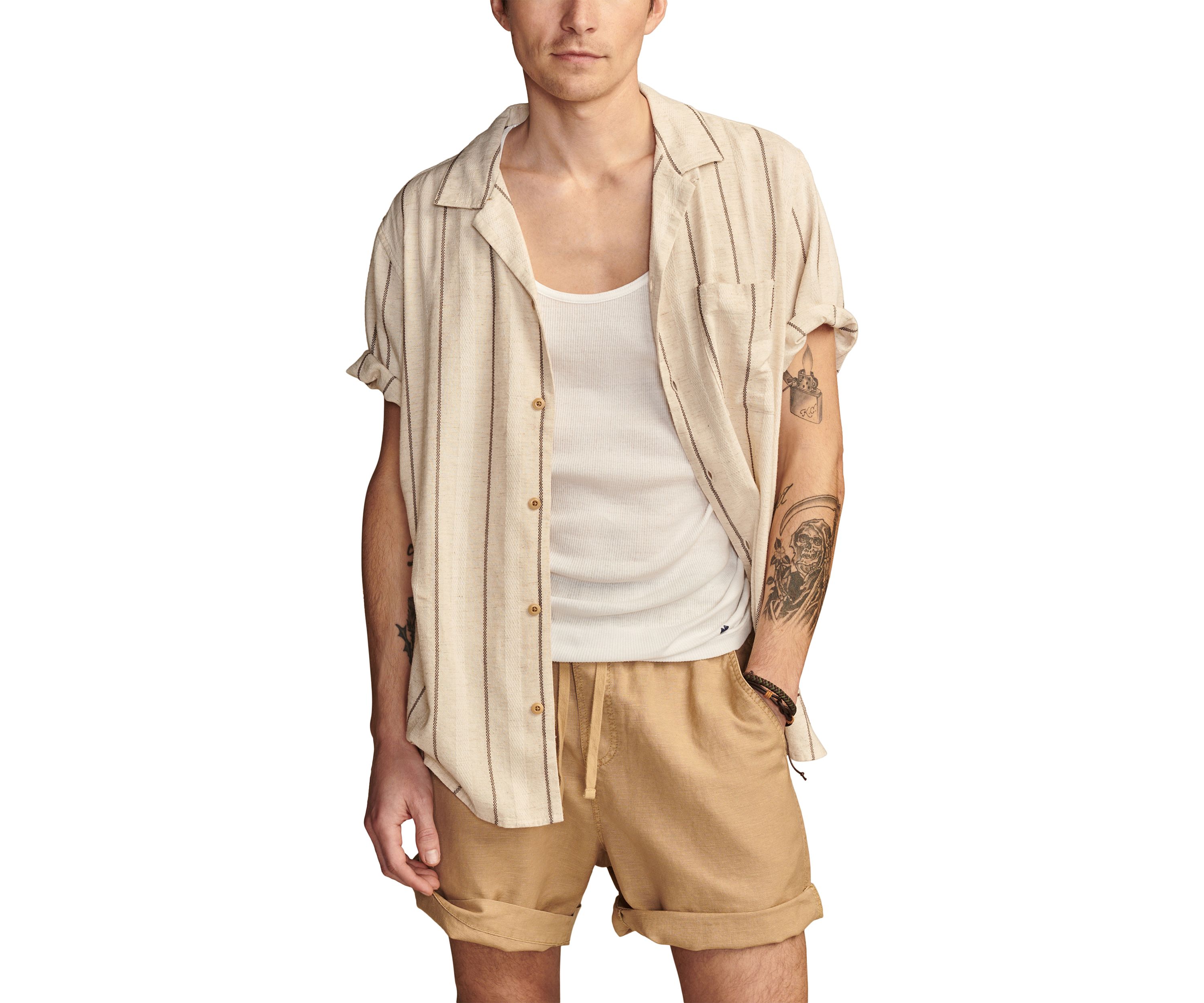 Linen Pull On Shorts
