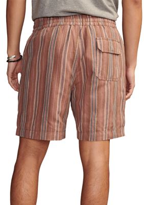 Striped Linen Pull On Shorts