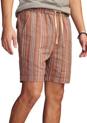 Striped Linen Pull On Shorts