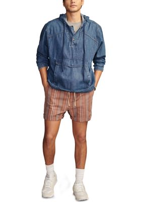 Striped Linen Pull On Shorts