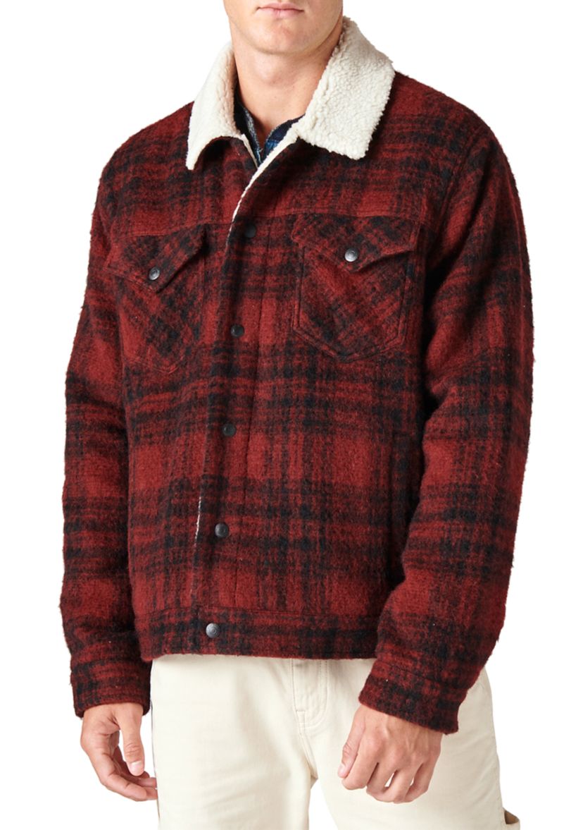 Plaid Sherpa Lined Jacket