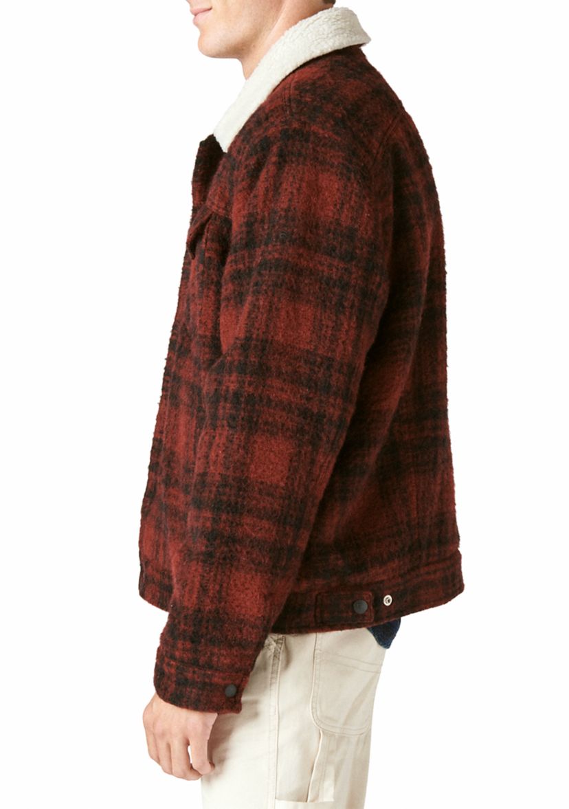 Plaid Sherpa Lined Jacket