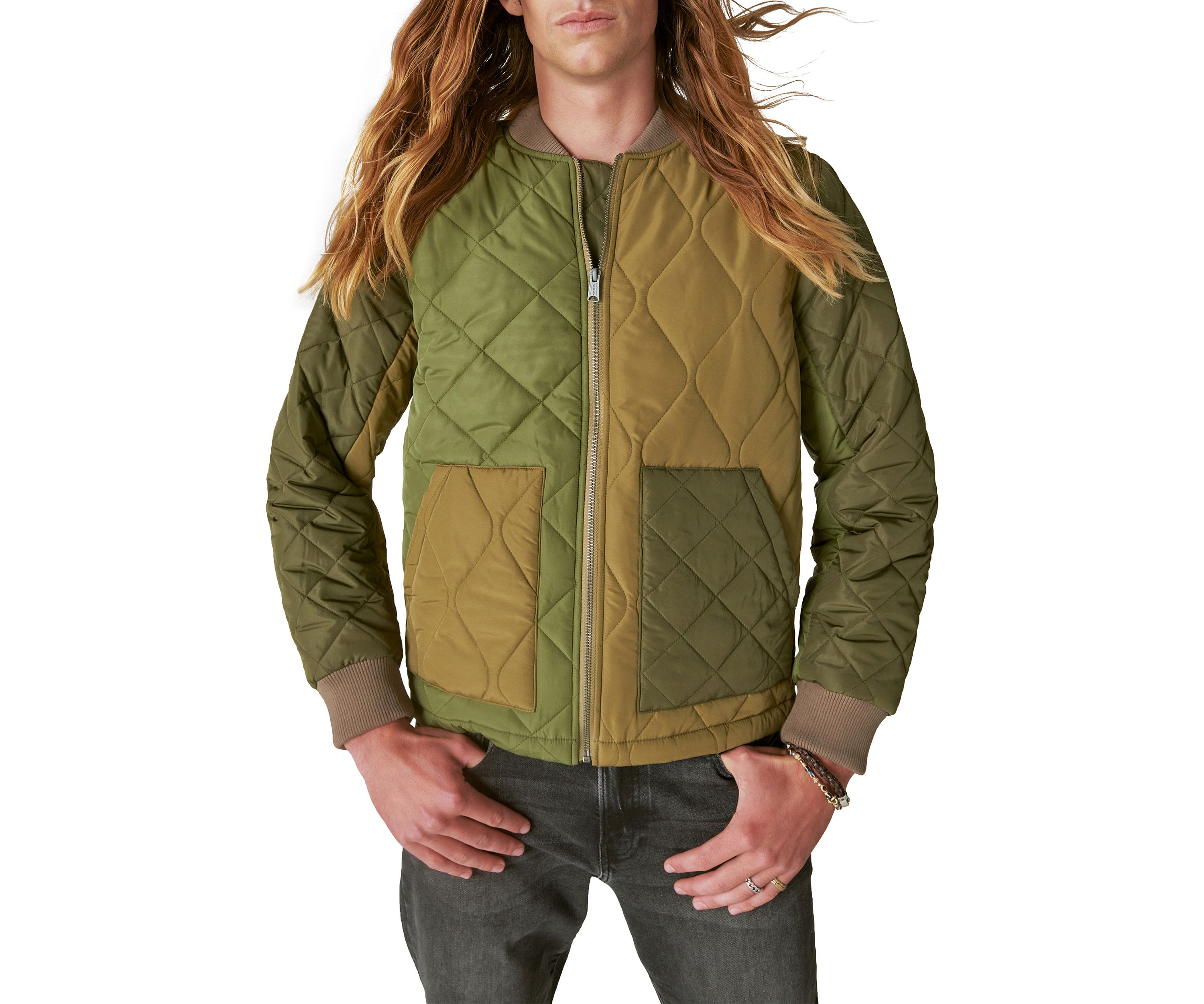 Patchwork Quilted Bomber Jacket