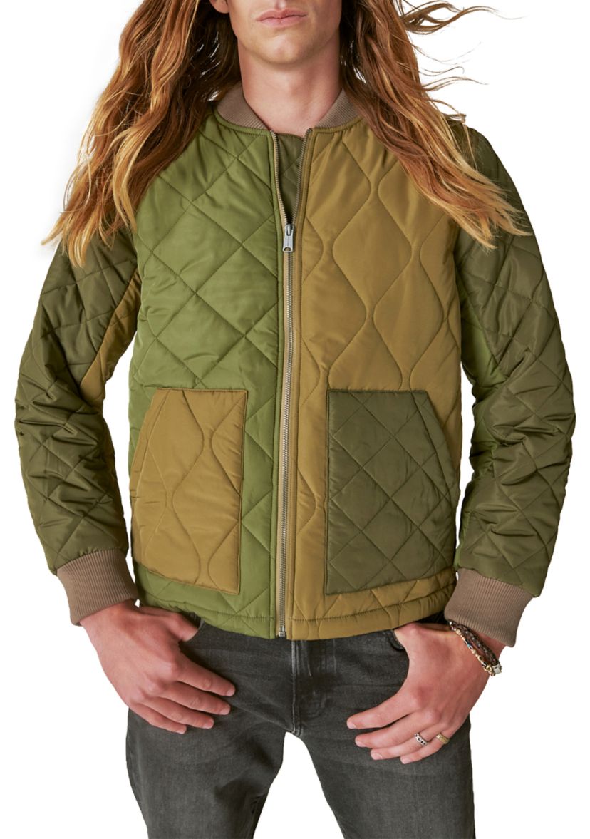 Patchwork Quilted Bomber Jacket