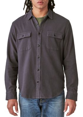 Lucky Brand Solid Workwear Cloud Soft Long Sleeve Flannel Shirt | belk