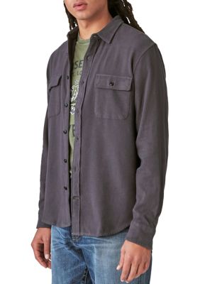 Solid Workwear Cloud Soft Long Sleeve Flannel Shirt