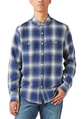 Plaid Indigo Long Sleeve Workwear Shirt