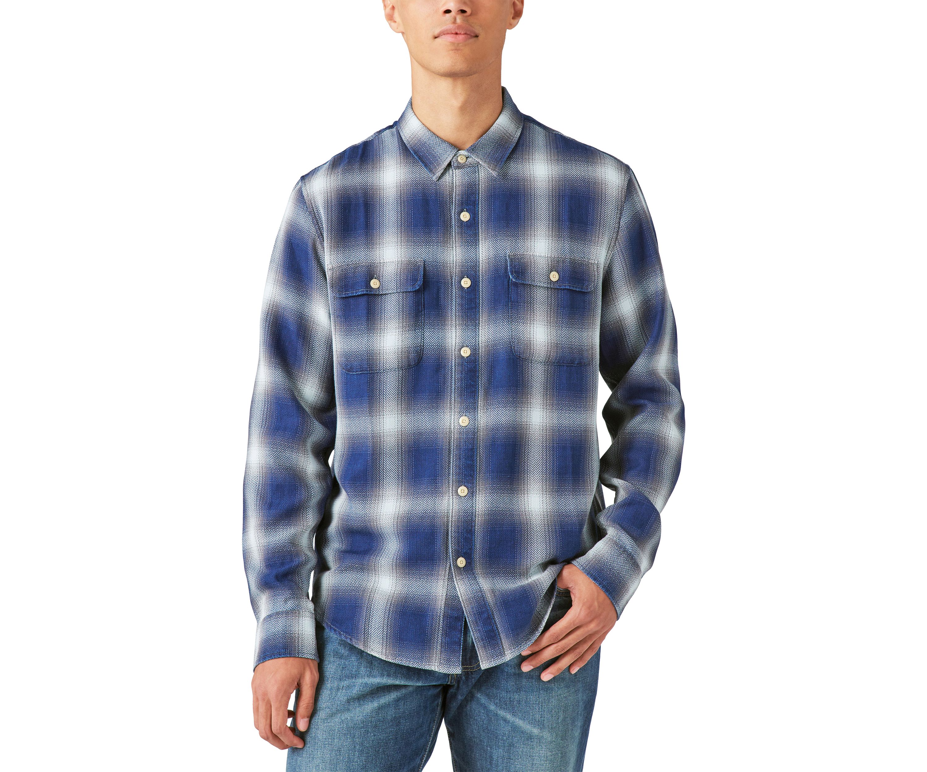 Plaid Indigo Long Sleeve Shirt