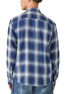 Plaid Indigo Long Sleeve Workwear Shirt